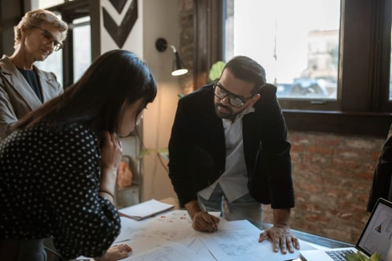 A team of professionals engaged in a collaborative project